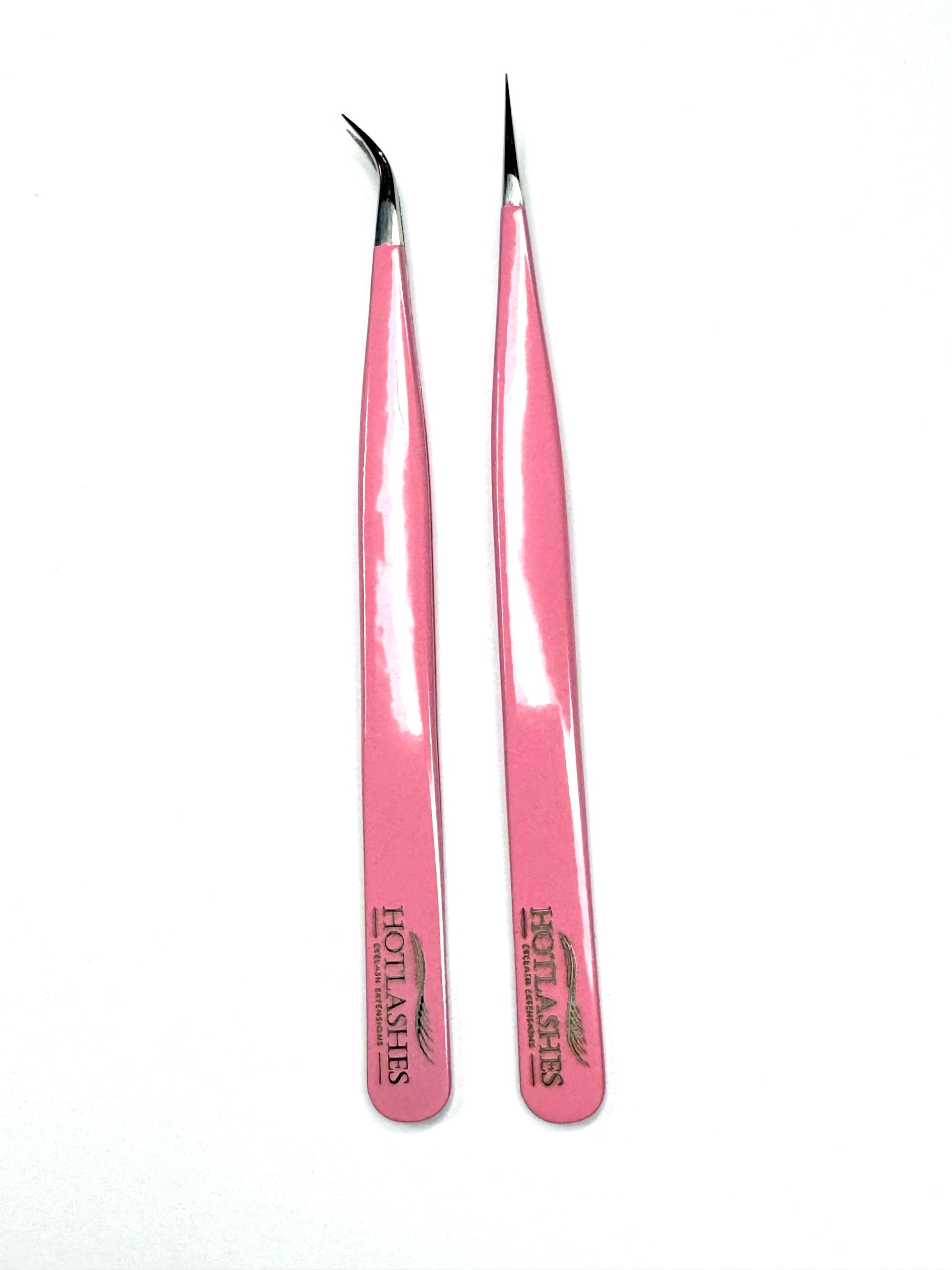 Lash Tweezers: Powder Coat Pink Set