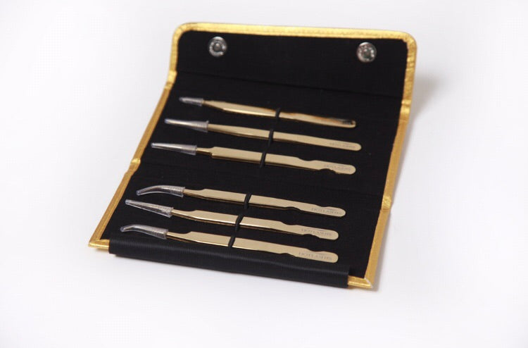 Lash Tweezers: Gold Series Tweezer Kit